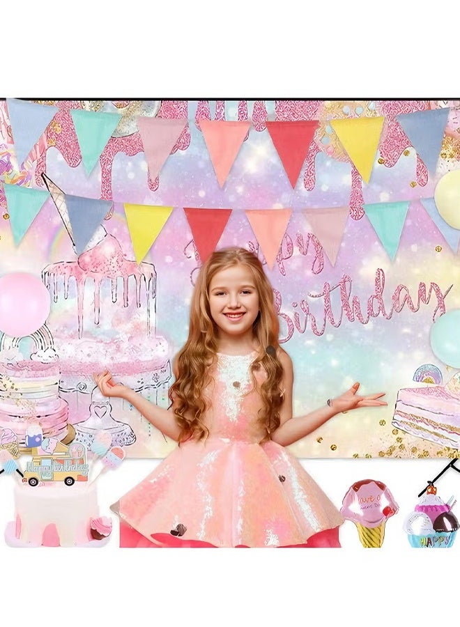 Happy D Pennant Banner Flags Pastel 4 strings 48pcs Colorful Triangle Banners for Birthdays Easter Classroom School Carnival Garland Outdoor Burlap Bunting Party Decorations - Image 3