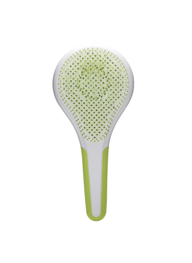 Michel Mercier - Michel Mercier Wet and Dry Hair Detangler  Soft Bristles Hair Brush  AntiSlip Handle for Healthy Shiny Hair  Regular Hair  GreenWhite  1 pc - Image 1