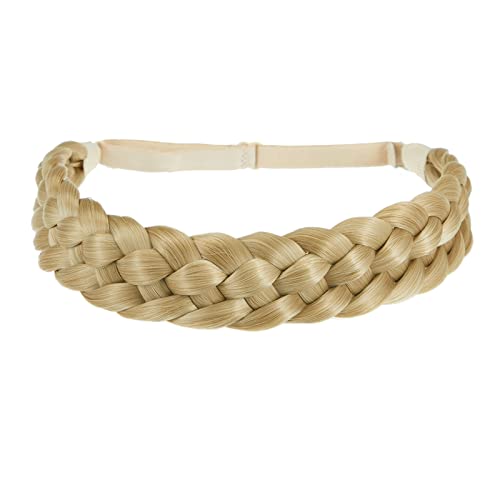 TOECWEGR 5 Strands Synthetic Hair Braided Headband Hairpiece Classic Chunky Wide Plaited Braids ElasticMulti Color Headband Ladies Beauty Hair Accessories - Image 5