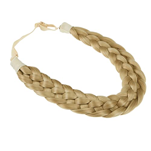TOECWEGR 5 Strands Synthetic Hair Braided Headband Hairpiece Classic Chunky Wide Plaited Braids ElasticMulti Color Headband Ladies Beauty Hair Accessories - Image 2