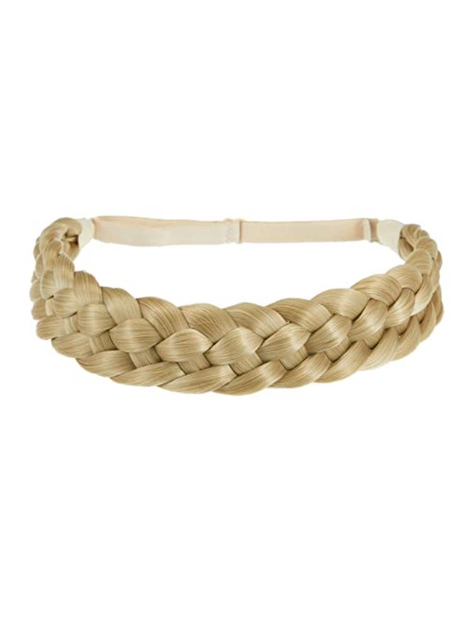 TOECWEGR 5 Strands Synthetic Hair Braided Headband Hairpiece Classic Chunky Wide Plaited Braids ElasticMulti Color Headband Ladies Beauty Hair Accessories - Image 4