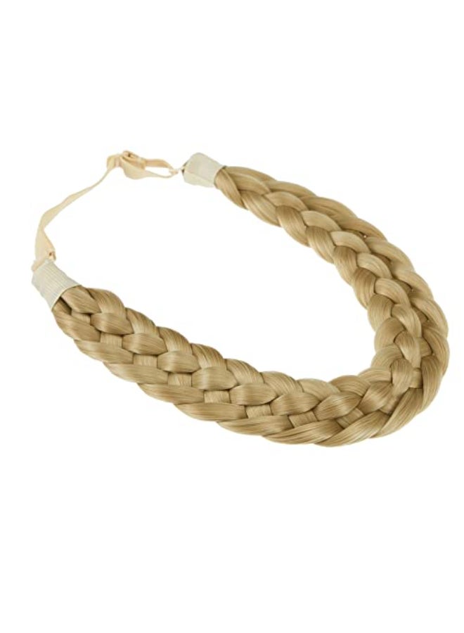 TOECWEGR 5 Strands Synthetic Hair Braided Headband Hairpiece Classic Chunky Wide Plaited Braids ElasticMulti Color Headband Ladies Beauty Hair Accessories - Image 1