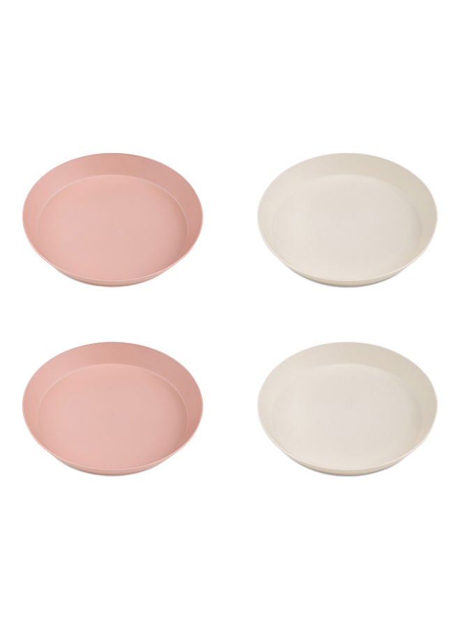 سترون طقم  أطباق بلاستيك - ورديكريمي - Image 1