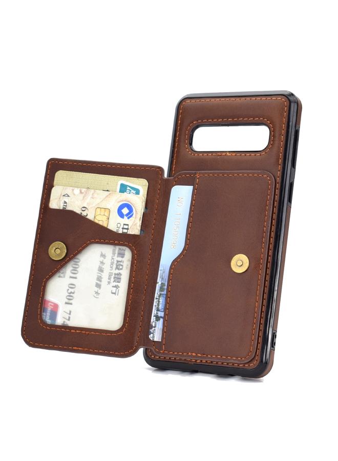 S-TOP Case For Samsung Galaxy S10 Calf Texture Magnetic Card Bag PU Phone Case - Image 3