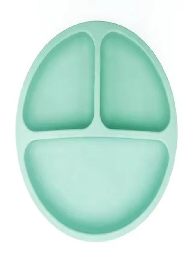 BeFunky Baby Suction Plates Divided Unbreakable Silicone Baby Weaning Plates for Toddler Kids Children - Non-Slip - Dishwasher and Microwave Safe (Green) - Image 2