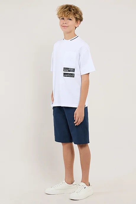 أر أند بي Solid Shorts with Drawstring Waist