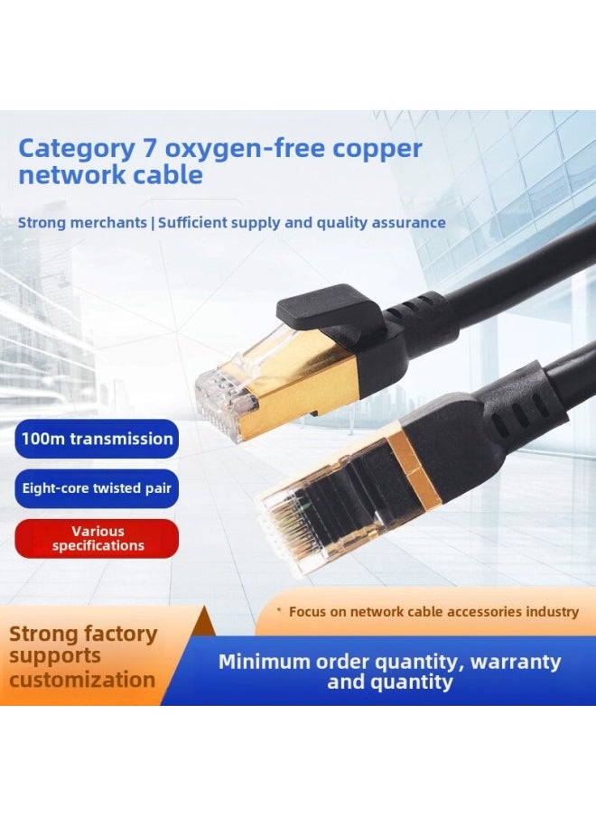 Generic Class 7 10 Gigabit Network Cable Finished Network Cable Tested Oxygen-free Copper CAT7/SFTP High-speed Network Broadband Jumper-Color:Blue-Line Length:3M  - Image 1