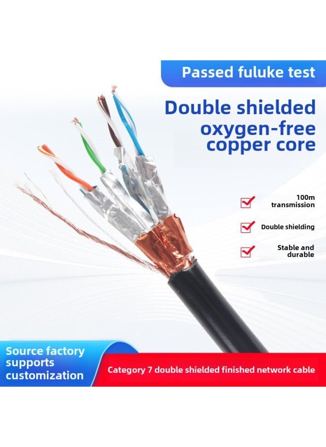Generic Class 7 10 Gigabit Network Cable Finished Network Cable Tested Oxygen-free Copper CAT7/SFTP High-speed Network Broadband Jumper-Color:Blue-Line Length:3M  - Image 2