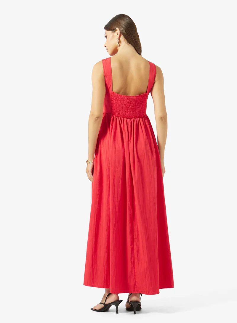 ELLA Tie Up Summer Dres With Sheer Hem