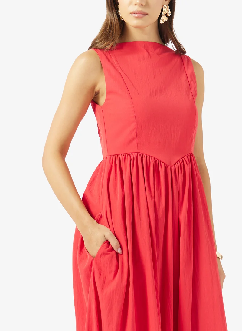 Ella  Tie Up Summer Dres With Sheer Hem for Women | Best Price UAE