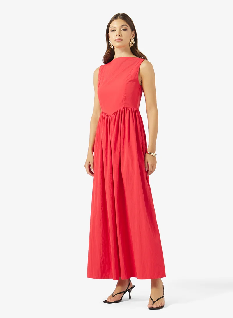 ELLA Tie Up Summer Dres With Sheer Hem