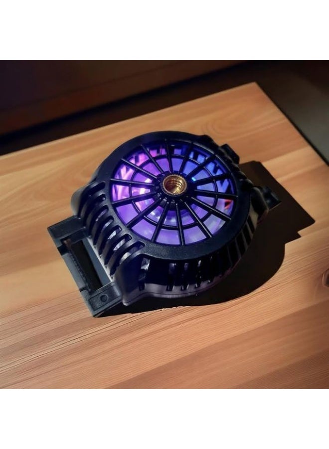 F01 Mobile Phone Cooler, 4500 RPM Semiconductor Cooling Fan, Built-in Clip - Dual Cooling - 2 Charging Ports - For Live Streaming and Gaming. RGB Lighting. Direct Cable - Image 3