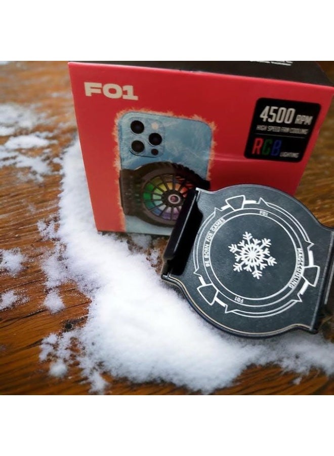 F01 Mobile Phone Cooler, 4500 RPM Semiconductor Cooling Fan, Built-in Clip - Dual Cooling - 2 Charging Ports - For Live Streaming and Gaming. RGB Lighting. Direct Cable - Image 4