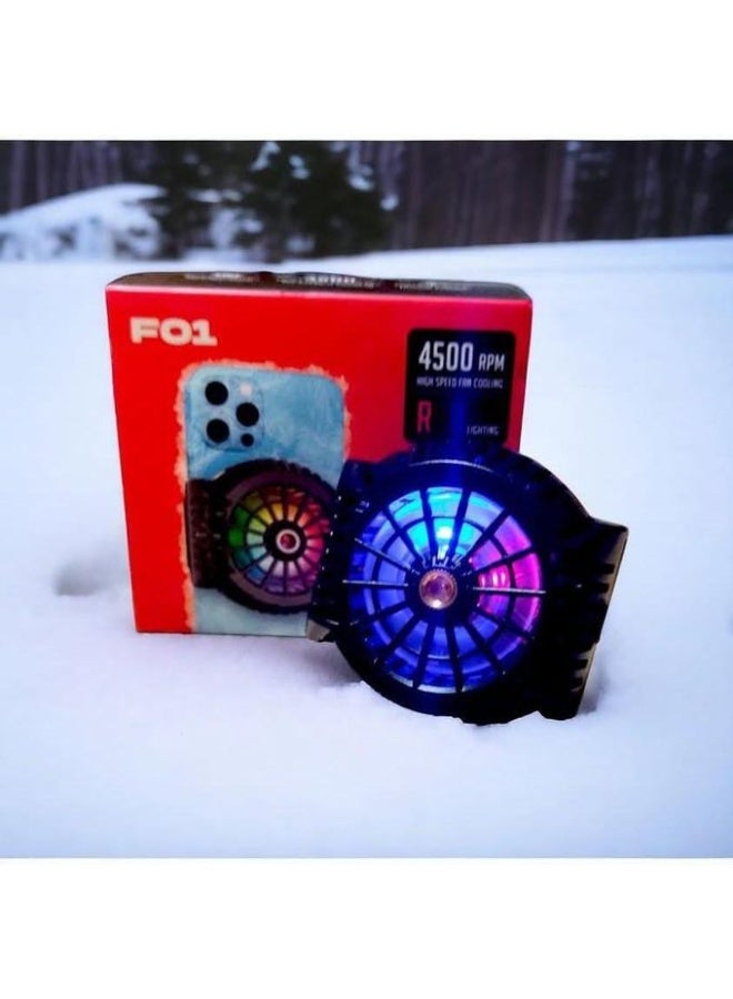 F01 Mobile Phone Cooler, 4500 RPM Semiconductor Cooling Fan, Built-in Clip - Dual Cooling - 2 Charging Ports - For Live Streaming and Gaming. RGB Lighting. Direct Cable - Image 2