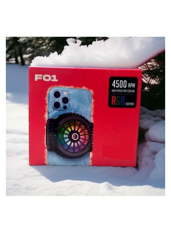 F01 Mobile Phone Cooler, 4500 RPM Semiconductor Cooling Fan, Built-in Clip - Dual Cooling - 2 Charging Ports - For Live Streaming and Gaming. RGB Lighting. Direct Cable - Image 5
