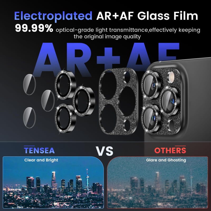 Tensea for iPhone 16 Pro/iPhone 16 Pro Max/iPhone 15 Pro/iPhone 15 Pro Max Camera Lens Protector, Metal Aluminum Alloy Tempered Glass Cover Camera Screen Protector Accessories, Case Friendly - Image 3