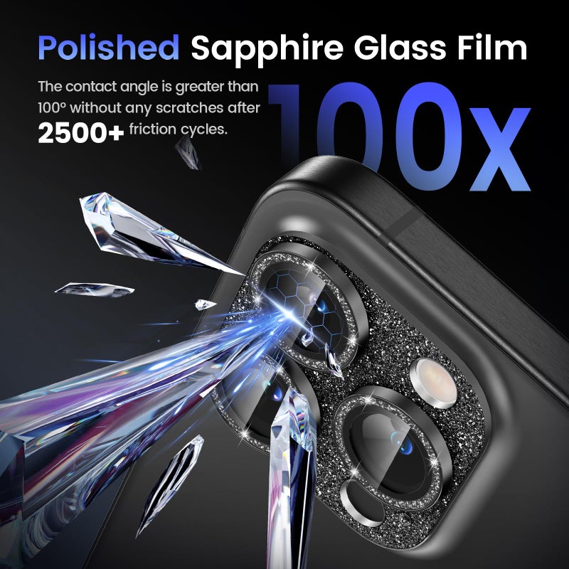 Tensea for iPhone 16 Pro/iPhone 16 Pro Max/iPhone 15 Pro/iPhone 15 Pro Max Camera Lens Protector, Metal Aluminum Alloy Tempered Glass Cover Camera Screen Protector Accessories, Case Friendly - Image 5