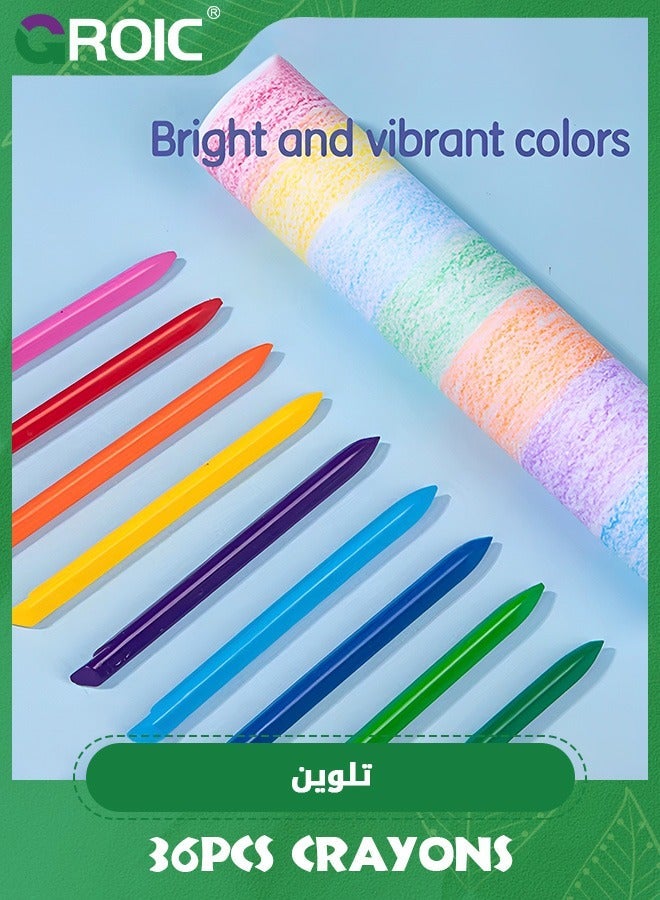 GROIC 36 Colors Space Crayons for Toddlers, Mess Free Unbreakable Non-toxic Crayon Gifts, Easy to Hold Washable Kids, Safe Coloring Gifts Kids School - Image 3