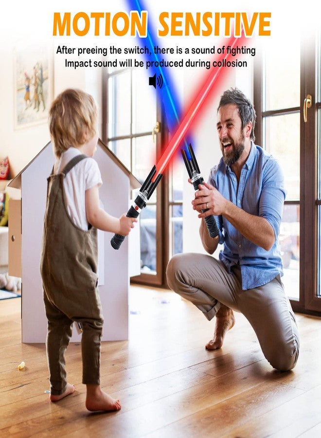 ANNDOFY Light Up Sabers for Kids, 2-in-1 Dual Light Sword with FX Sound (Motion Sensitive), Expandable Light Swords Set for Galaxy War Fighter Warriors, Christmas Birthday Gift - Image 5