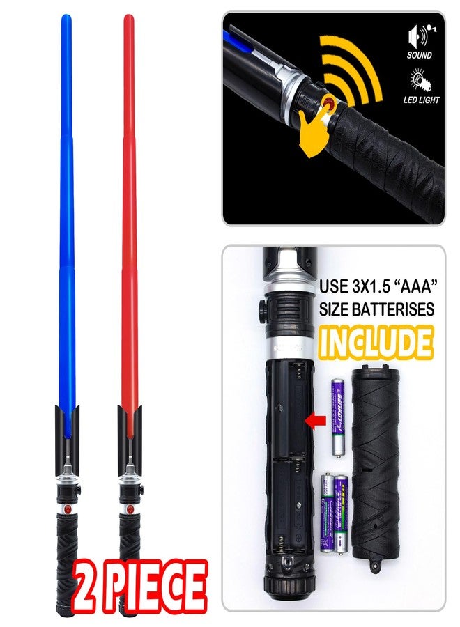 ANNDOFY Light Up Sabers for Kids, 2-in-1 Dual Light Sword with FX Sound (Motion Sensitive), Expandable Light Swords Set for Galaxy War Fighter Warriors, Christmas Birthday Gift - Image 3