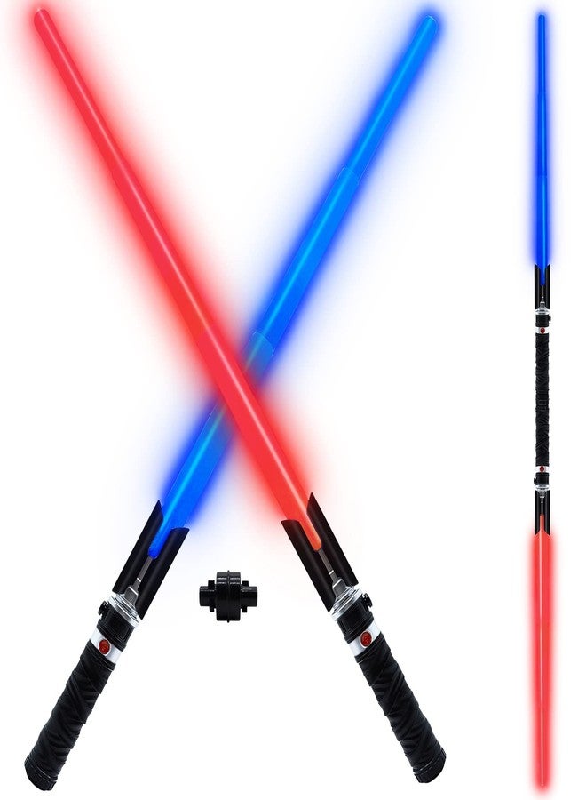 ANNDOFY Light Up Sabers for Kids, 2-in-1 Dual Light Sword with FX Sound (Motion Sensitive), Expandable Light Swords Set for Galaxy War Fighter Warriors, Christmas Birthday Gift - Image 1