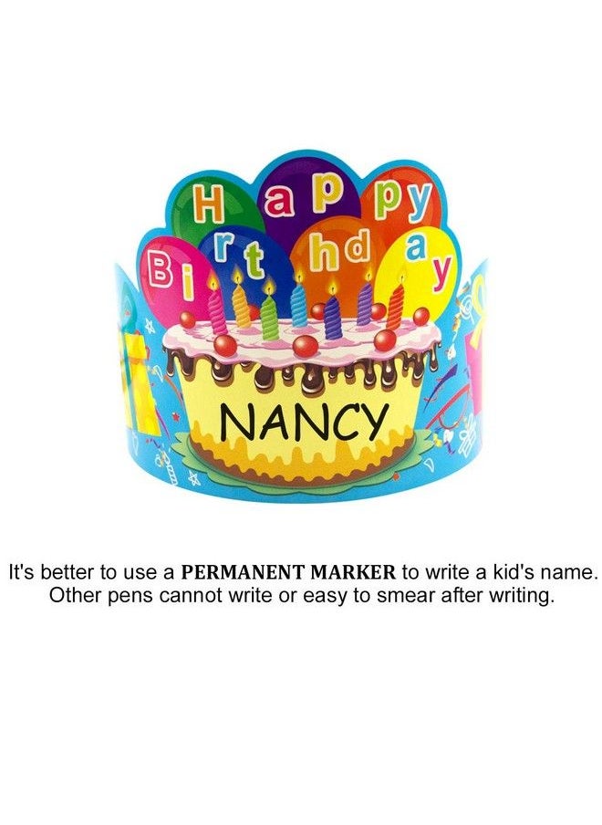 Fancy Land - Birthday Crowns For Kids Family Birthday Classroom School Vbs Party Supplies Pack Of 30 - Image 1