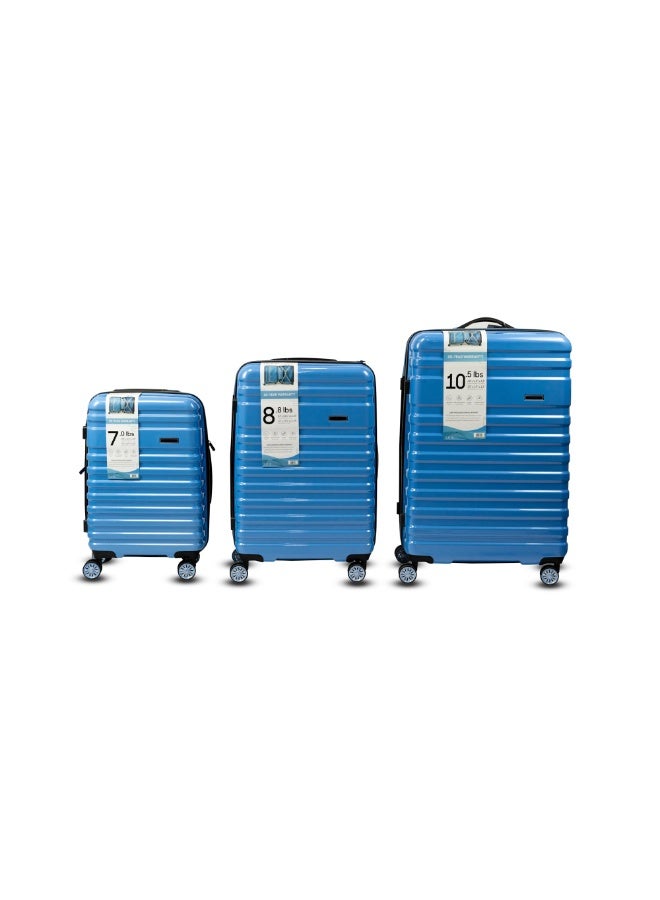 Luggage Sets 3 Piece Hardside Expandable Suitcase Set with Spinner Wheels Durable Lightweight Luggage (Blue)  - Image 1