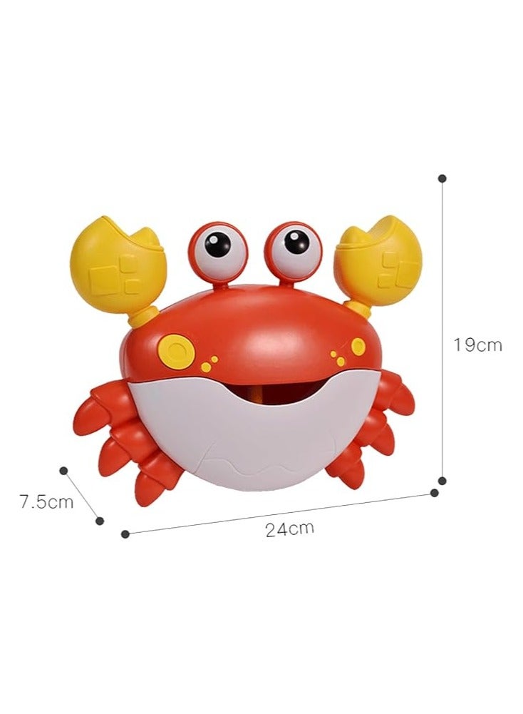 Crab Bath Toy for Toddlers with Music and Bubble Maker, Cute Cartoon Design with Suction Cup, Gifts for 1-6 Year Old Boys Girls (Red) - Image 2