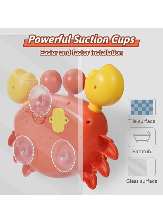 Crab Bath Toy for Toddlers with Music and Bubble Maker, Cute Cartoon Design with Suction Cup, Gifts for 1-6 Year Old Boys Girls (Red) - Image 4