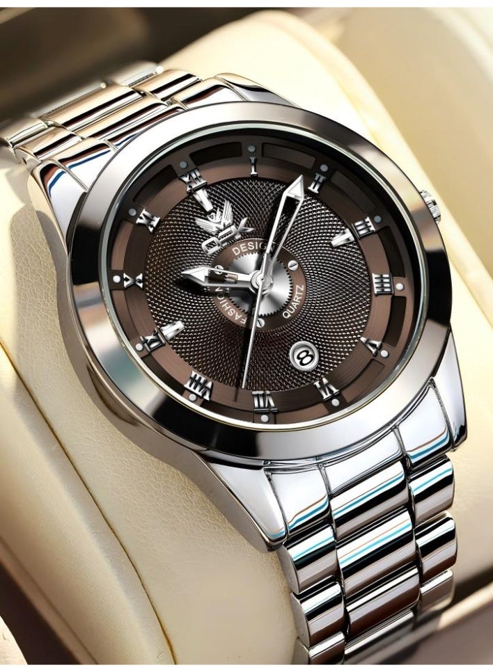 OPK Watch for Men Stainless Steel Waterproof Luminous Date Analog Quartz Wrist Watch Business Fashion Casual Men Watches - Image 1