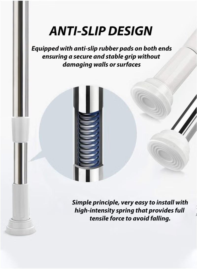 Extendable Tension Curtain Rod – Rust-Resistant & No Drilling (140–260 cm)  - Image 3