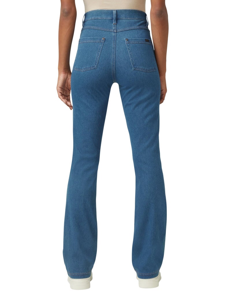 HUE Women's Ultra Soft High Waist Denim Baby Bootcut Leggings, Medium Wash, X-Large - Image 2