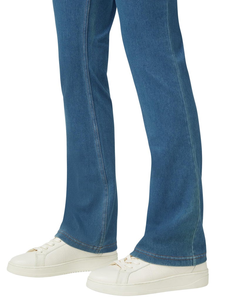 HUE Women's Ultra Soft High Waist Denim Baby Bootcut Leggings, Medium Wash, X-Large - Image 5