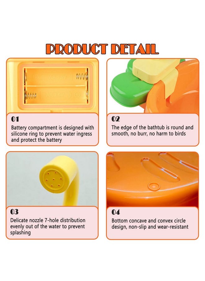 Kathson - kathson Parrot Bathtub Bird Automatic Bathtub with Faucet Multifunctional Parakeet Shower Box Bird Bathing Tub Pool Toy with Fountain for Small Medium Birds Parakeet Cockatiel Lovebird Budgie - Image 1