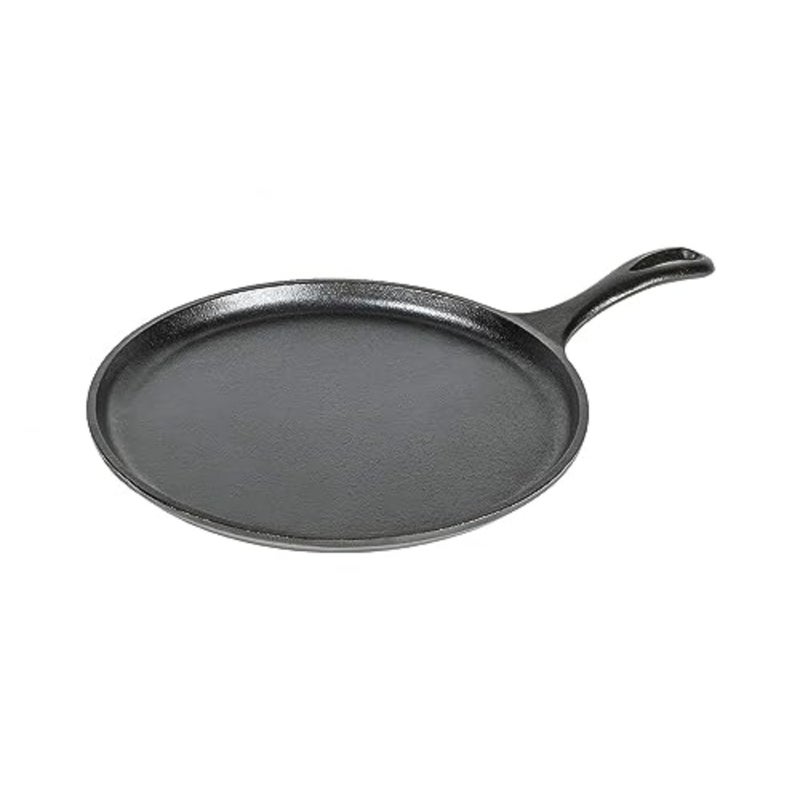 L9Og3 Griddle Pre-Seasoned Round Pan Perfect For Pancakes, Pizzas, And Quesadillas, Black, W 27.0 X H 3.8 X L 40.3 cm, Cast Iron, 10.5 Inch Pack Of 1 camping-cooking-utensils - Image 1