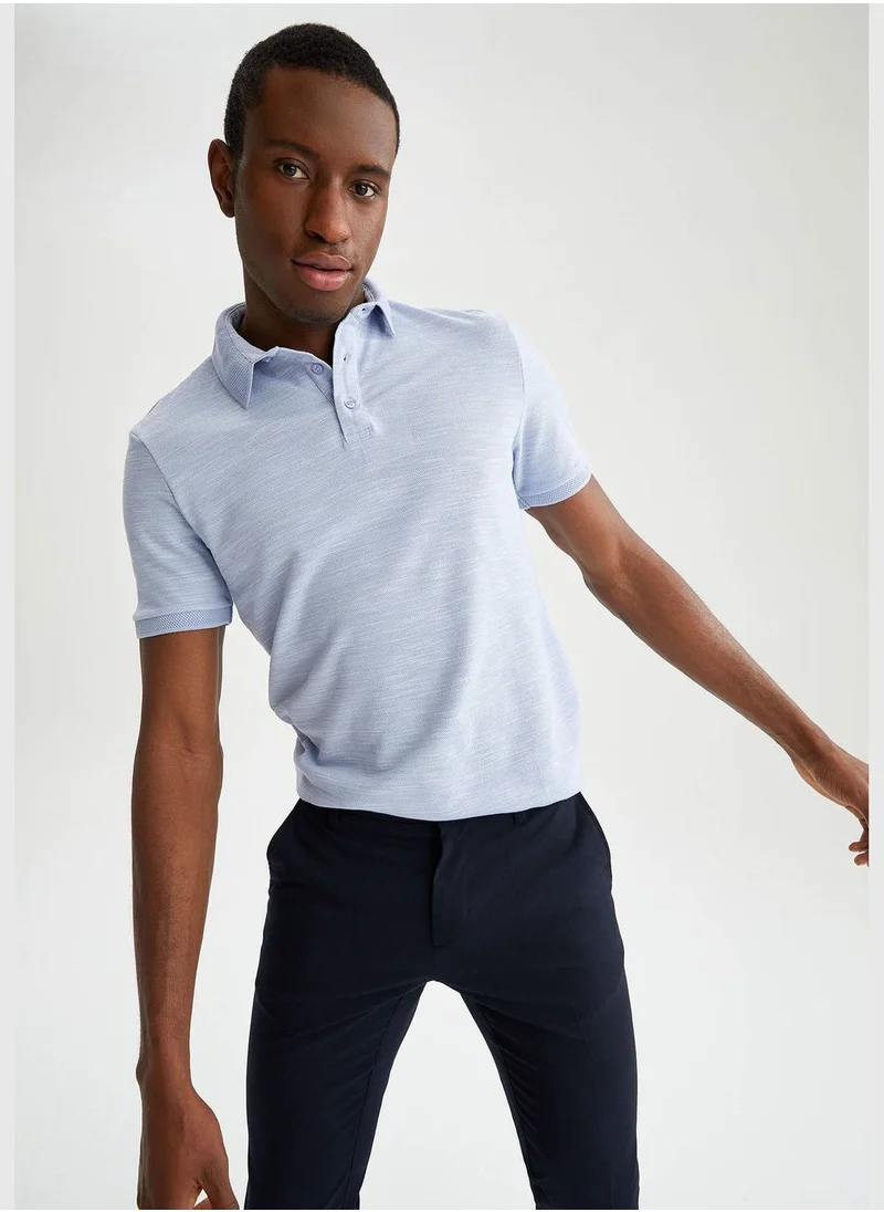 ديفاكتو Slim Fit Short Sleeve Polo Shirt