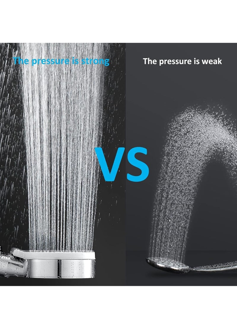 Generic - High Pressure Shower Head, Water Saving Hand Shower, 5 Jet Types, Handheld Showerhead for Bathing and Spa, Modern Square Handheld Shower Head Silver - Image 1