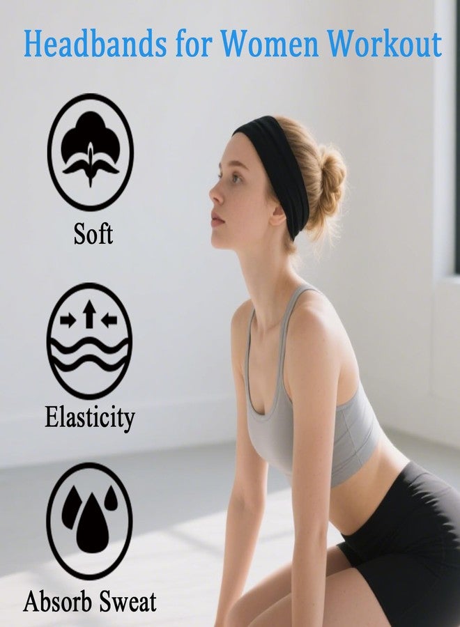 إكستريند مجموعة إكس تريند من 6 قطع من عصابات الرأس الماصة للعرق للنساء للتمارين الرياضية، عصابة رأس أنيقة للنساء مانعة للانزلاق، عصابة رأس رياضية ماصة للرطوبة لليوجا - Image 4