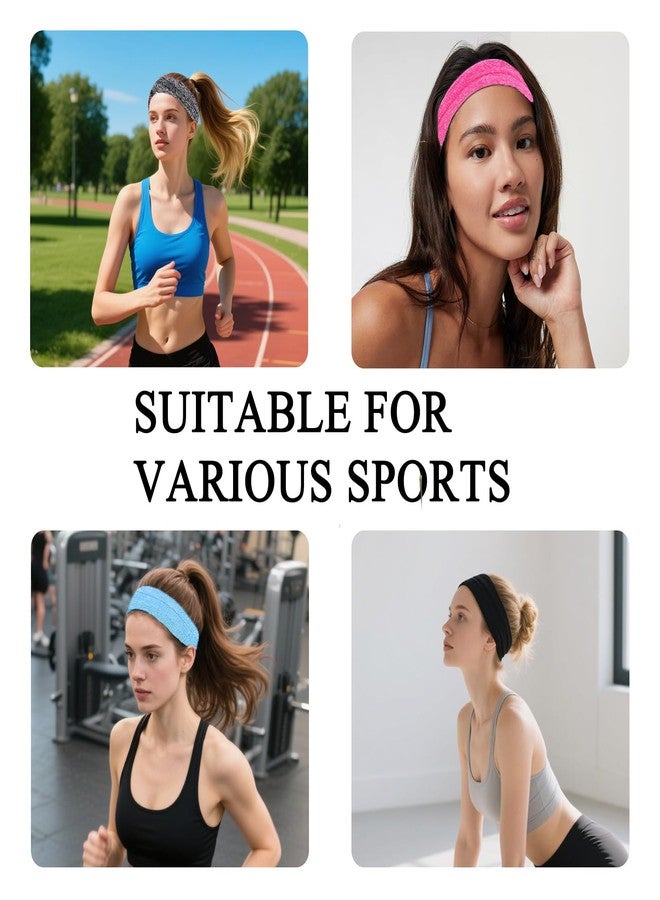 إكستريند مجموعة إكس تريند من 6 قطع من عصابات الرأس الماصة للعرق للنساء للتمارين الرياضية، عصابة رأس أنيقة للنساء مانعة للانزلاق، عصابة رأس رياضية ماصة للرطوبة لليوجا - Image 5