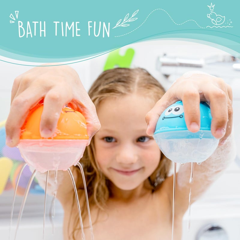 Comfylife Baby Bath Toy Organizer - Bath Toy Storage for Shower - Bathtub Toy Organizer Includes Foam Bath Toys (Numbers & Letters & Squirty Toys) + Extra Net That Doubles as a Toy - Image 4