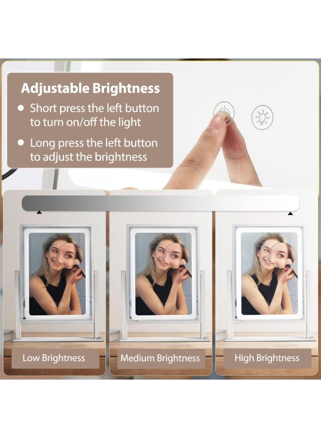 25x30cm Rechargeable Vanity Mirror with Light - Image 3