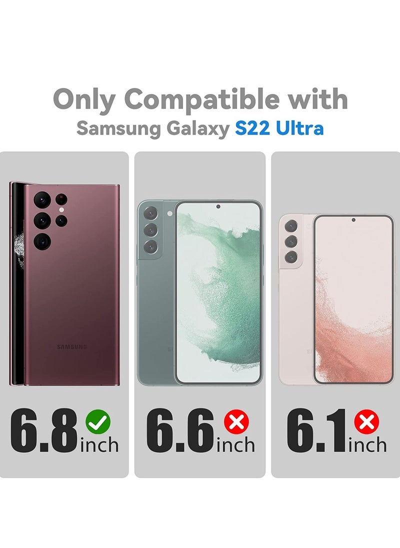 Raxoom Samsung Galaxy S22 Ultra Camera Lens Protector [3+2], Anti Scratch HD Tempered Glass Back Camera Protective Film Ring Cover, Black - Image 4