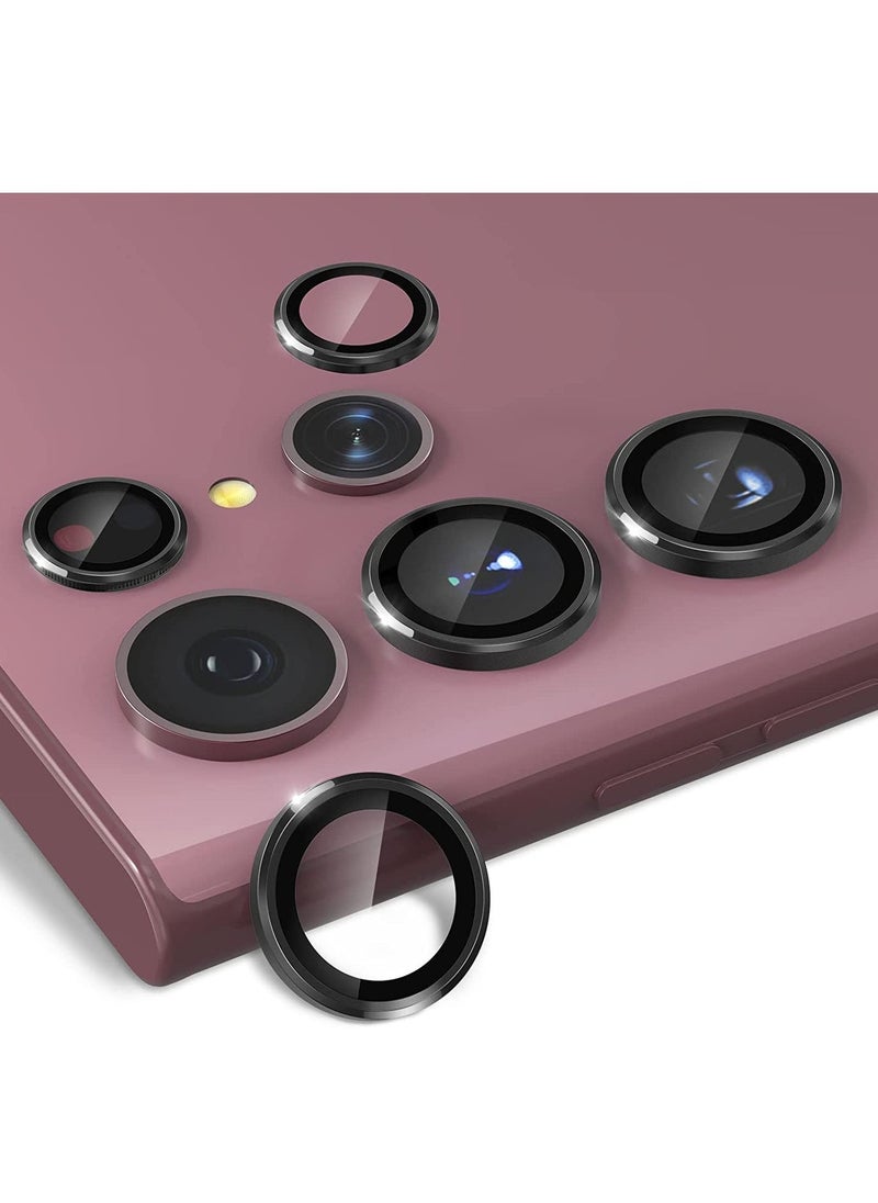 Raxoom Samsung Galaxy S22 Ultra Camera Lens Protector [3+2], Anti Scratch HD Tempered Glass Back Camera Protective Film Ring Cover, Black - Image 1