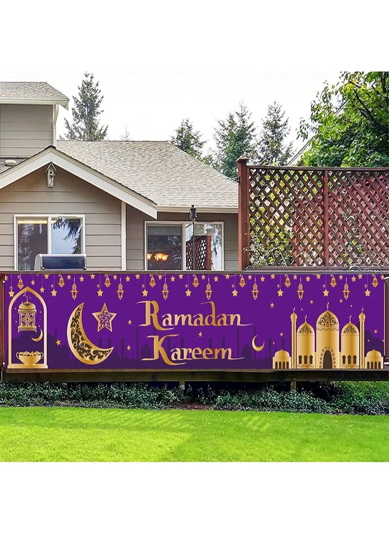 Ramadan Kareem Front Yard Banner - 210cmx 40cm/82.7inx 15.7in | Ramadan Kareem Yard Banner for Ramadan Decoration | Ramadan Eid Decoration | Ramadan Yard Signs