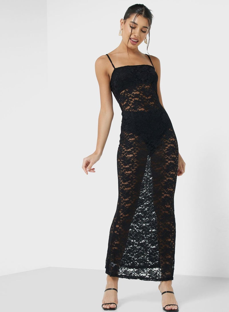 جينجر فستان ماكسي من الدانتيل - Image 4