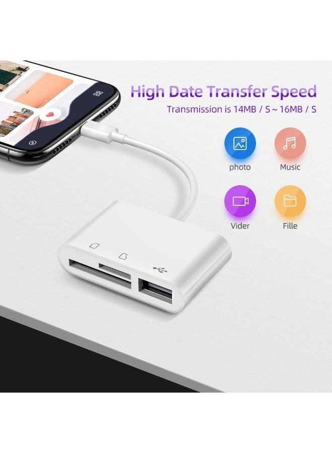 قارئ بطاقات USB-C SD 3 في 1 لأجهزة Mac، مزود بمنافذ SD و TF و USB، لنقل البيانات بسرعة عالية. - Image 2