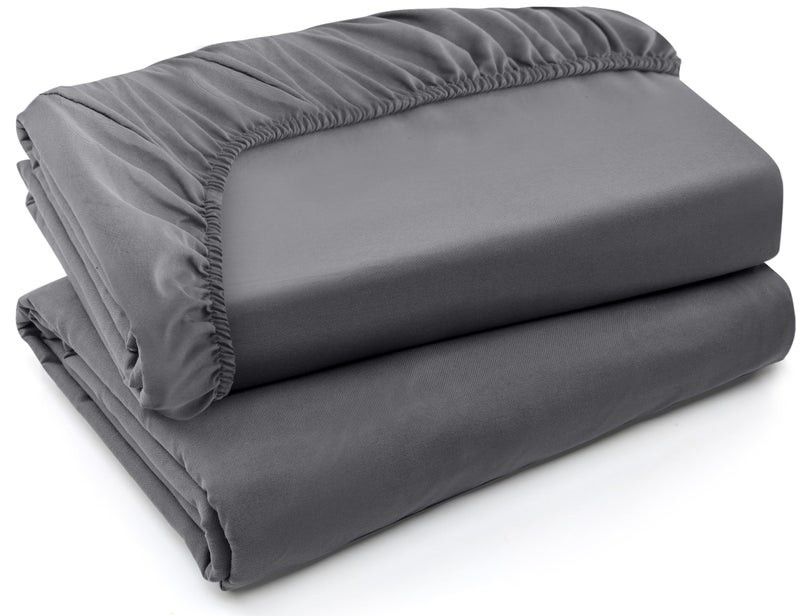 Utopia Bedding King Fitted Sheets - Bulk Pack of 2 Bottom Sheets - Soft Brushed Microfiber - Deep Pockets - Shrinkage & Fade Resistant - Easy Care (King, Grey) - Image 1