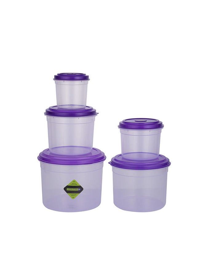 Royalford - 5-Piece Plasticware Jar Large Leak-Proof Airtight Meal Prep Containers Boxes With Snap-On Lids Food Storage Container Set - Image 1