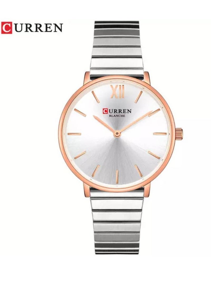 CURREN - 9040 Brand Luxury Waterproof Women's Watch with Quartz Ladies Wrist Watch Silver - Image 1