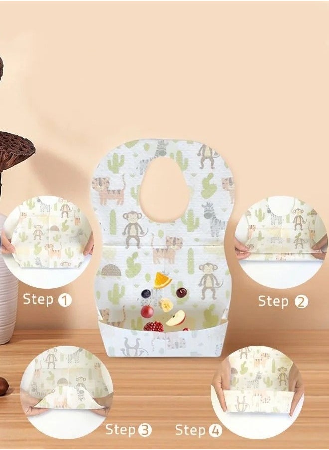 DOOKOO 40pcs Baby Disposable Travel Bibs for Girls and Boys with Individual Package - Soft, Leak Proof u0026 Convenient  - Image 4